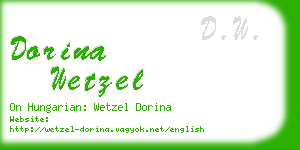 dorina wetzel business card